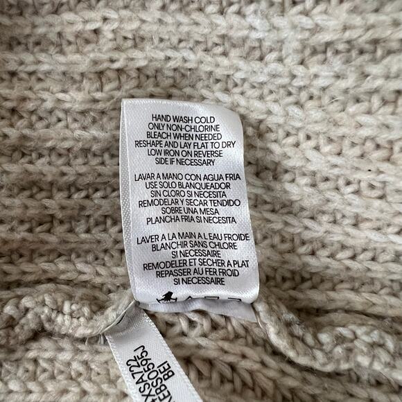 Calvin Klein Cream Cable Knit Turtleneck Sweater S Chunky Cozy Rory Gilmore Y2K - Picture 11 of 11